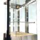 Full glass elevator cab manufactured in Roys Rise's factory