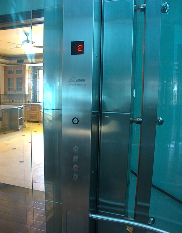 Glass elevator cabin