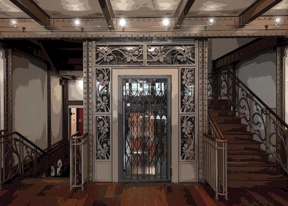 Antique home elevator lift