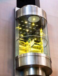 curved stainless steel lift