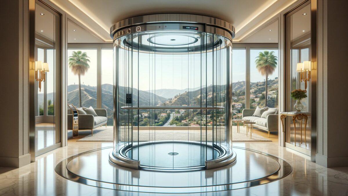 Round Glass Residential Elevators in Beverly Hills