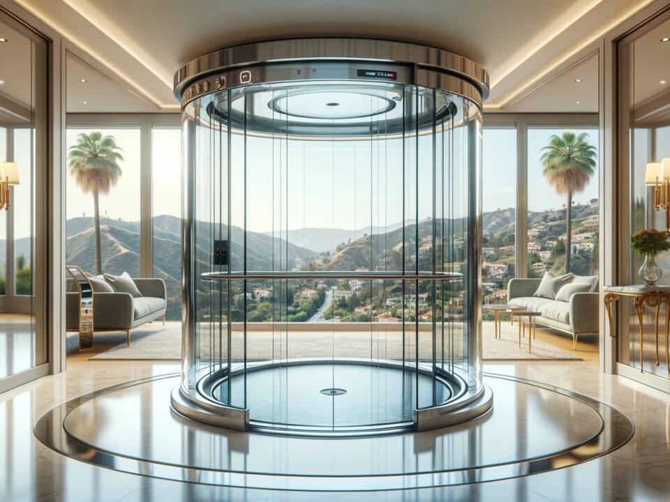 Round Glass Residential Elevators in Beverly Hills